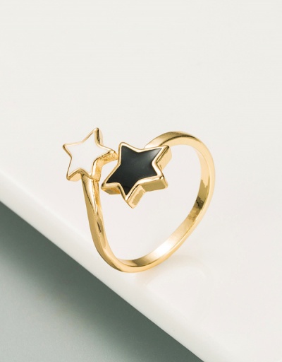 Replica Personality Design Dripping Oil Star Simple Ring #794531 $7.40 USD for Wholesale