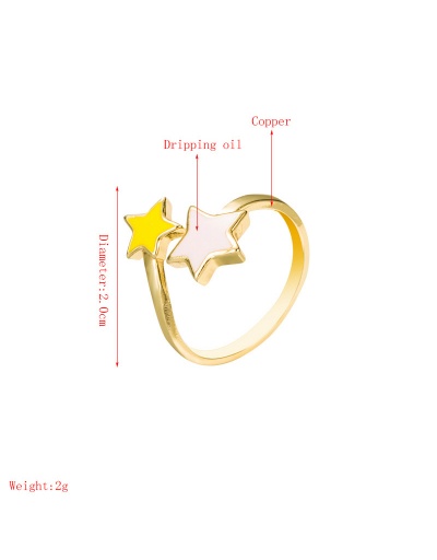 Replica Personality Design Dripping Oil Star Simple Ring #794531 $7.40 USD for Wholesale