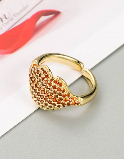 Replica Online Copper Inlay Zircon Lovers Ring #794532 $10.88 USD for Wholesale