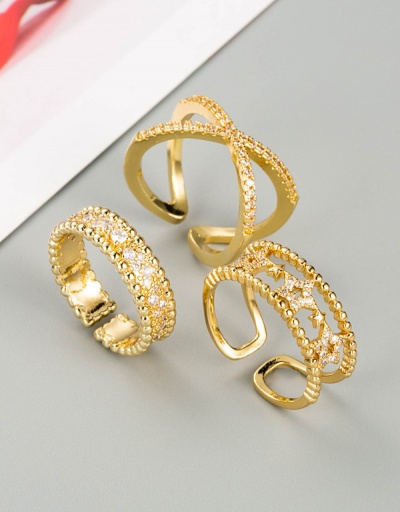 Replica Fashion Geometry Shape Zircon Index Finger Ring #794534 $7.85 USD for Wholesale