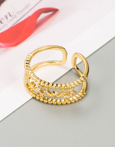 Replica Fashion Geometry Shape Zircon Index Finger Ring #794534 $7.85 USD for Wholesale