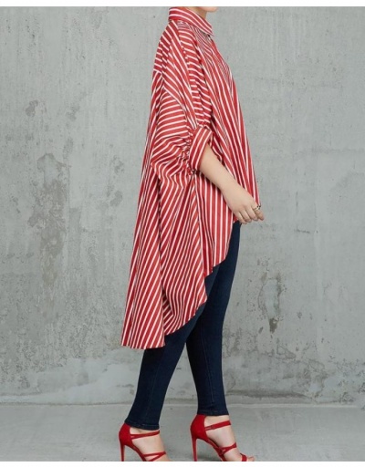 Replica Fashion Casual Striped Women's Short Sleeve Shirts Half Sleeve Turndown Collar #794540 $25.14 USD for Wholesale