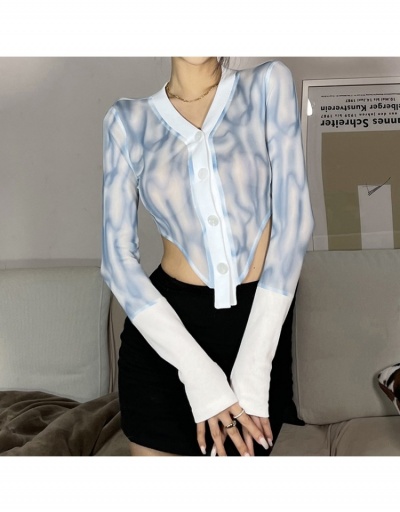  2022 Summer Long Sleeve Crop Blouse Long Sleeve V Neck #794544 $18.90 USD, Wholesale Fashion Blouses