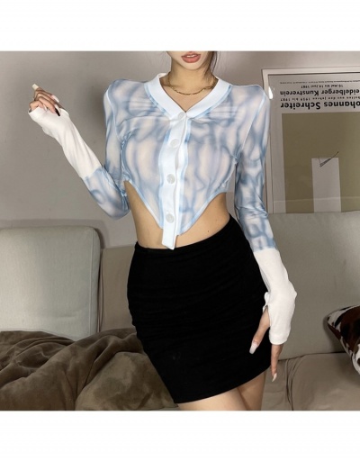 Replica  2022 Summer Long Sleeve Crop Blouse Long Sleeve V Neck #794544 $18.90 USD for Wholesale