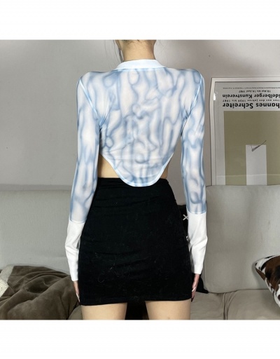 Replica  2022 Summer Long Sleeve Crop Blouse Long Sleeve V Neck #794544 $18.90 USD for Wholesale