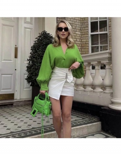  Women's Apple Green Long Sleeve Blouses Long Sleeve Turndown Collar #794554 $24.90 USD, Wholesale Fashion Blouses