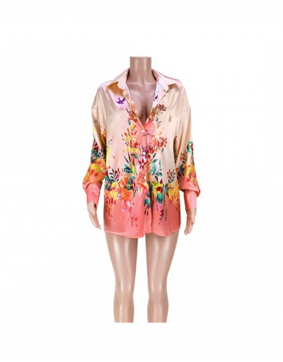 Replica  Women's Fashion Printed Long Sleeve Blouses Long Sleeve Turndown Collar #794564 $29.78 USD for Wholesale