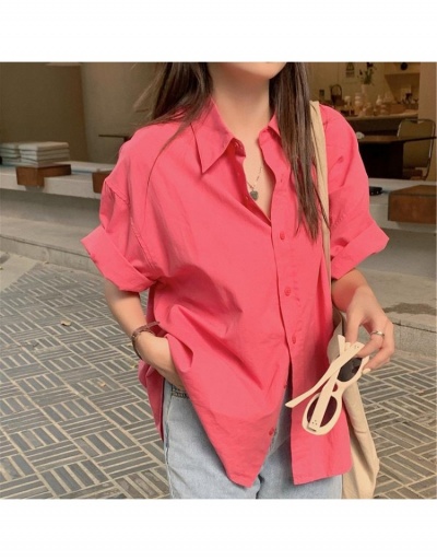 Simple Design Loose Solid Blouse For Women Half Sleeve Turndown Collar #794594 $27.51 USD, Wholesale Fashion Blouses