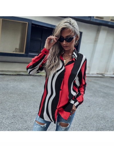 Replica  2022 Autumn Striped Long Sleeve Blouse Long Sleeve Turndown Collar #794607 $25.76 USD for Wholesale