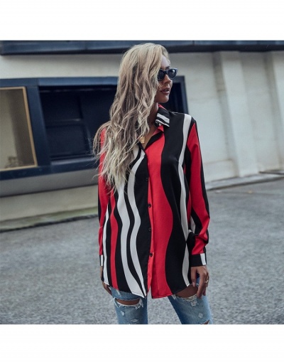 Replica  2022 Autumn Striped Long Sleeve Blouse Long Sleeve Turndown Collar #794607 $25.76 USD for Wholesale