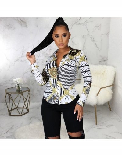 Replica  Fashion Printing Long Sleeve Women's Blouse Long Sleeve Turndown Collar #794621 $44.44 USD for Wholesale