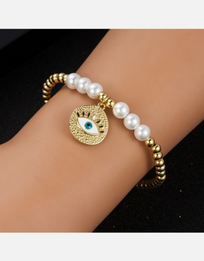 Evil Eyes Faux Pearl Copper  Bracelets For Women #794656 $9.34 USD, Wholesale Fashion Bracelet