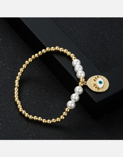 Replica Evil Eyes Faux Pearl Copper  Bracelets For Women #794656 $9.34 USD for Wholesale