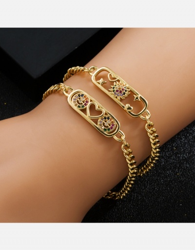 Sunflower Heart Hollow Out Copper Bracelet For Women #794657 $10.40 USD, Wholesale Fashion Bracelet