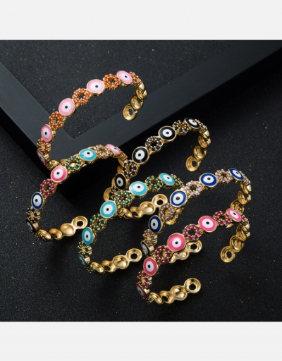 Copper  Rhinestone  Evil Eye Bracelets For Women #794668 $16.90 USD, Wholesale Fashion Bracelet