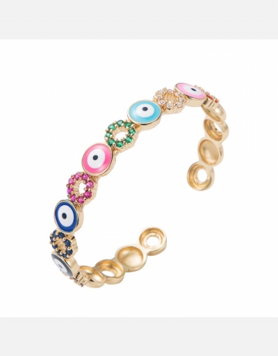 Replica Copper  Rhinestone  Evil Eye Bracelets For Women #794668 $16.90 USD for Wholesale