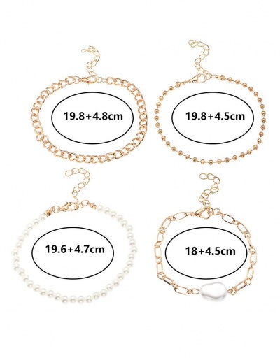 Replica Personality Pearl Chain Fashion Bracelet Suit #794670 $8.13 USD for Wholesale