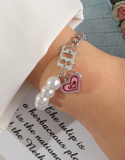 Faux Pearl Hollow Out Heart Design Bracelet #794672 $7.62 USD, Wholesale Fashion Bracelet