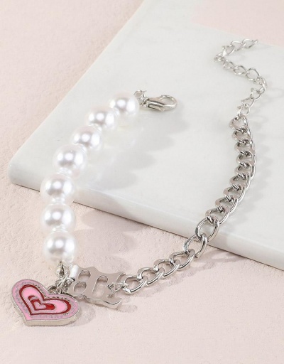 Replica Faux Pearl Hollow Out Heart Design Bracelet #794672 $7.62 USD for Wholesale