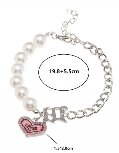 Replica Faux Pearl Hollow Out Heart Design Bracelet #794672 $7.62 USD for Wholesale