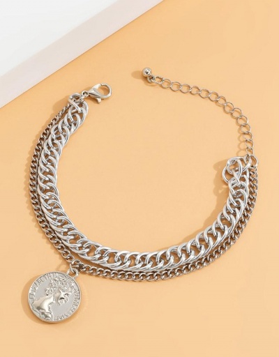 Replica Hip Hop Pendant Simple Double Layer Bracelet #794675 $5.15 USD for Wholesale