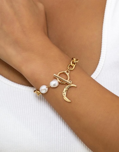 Replica Popular Geometric Moon Pendant Bracelets For Women #794678 $5.38 USD for Wholesale