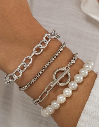 Replica Vintage Faux-Pearl Hollow Out 4-Piece Bracelets #794687 $7.08 USD for Wholesale