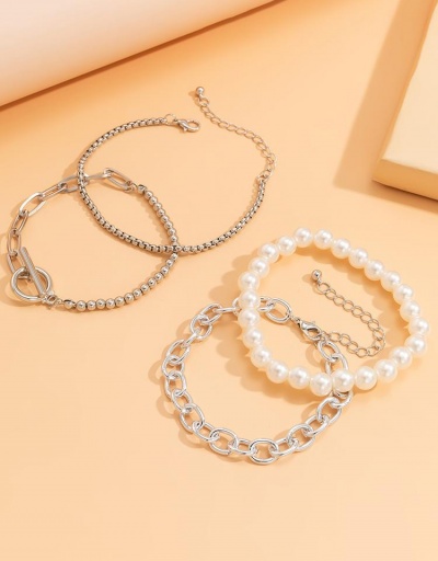 Replica Vintage Faux-Pearl Hollow Out 4-Piece Bracelets #794687 $7.08 USD for Wholesale