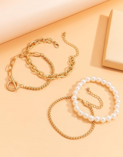 Replica Vintage Faux-Pearl Hollow Out 4-Piece Bracelets #794687 $7.08 USD for Wholesale