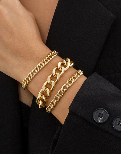 Punk Solid Thick Chain Hollow Out Bracelet Set #794688 $6.94 USD, Wholesale Fashion Bracelet