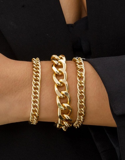 Replica Punk Solid Thick Chain Hollow Out Bracelet Set #794688 $6.94 USD for Wholesale