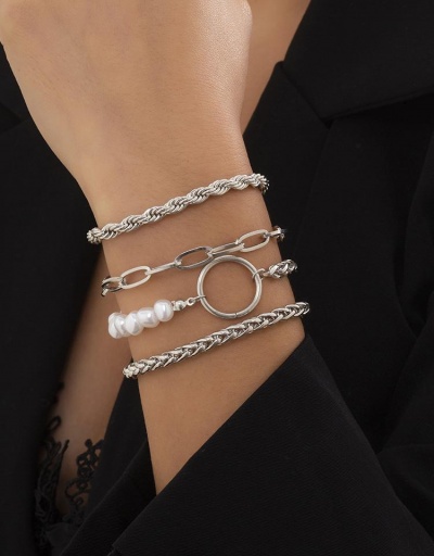 Replica Fashion Chain Faux Pearl Designer Bracelets #794692 $7.25 USD for Wholesale