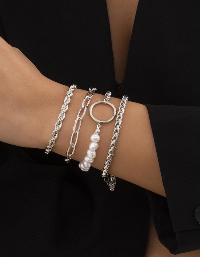 Replica Fashion Chain Faux Pearl Designer Bracelets #794692 $7.25 USD for Wholesale