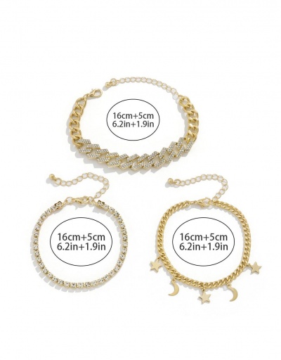 Replica Adjustable Moon Star Zircon 3-Piece Bracelets #794699 $9.44 USD for Wholesale