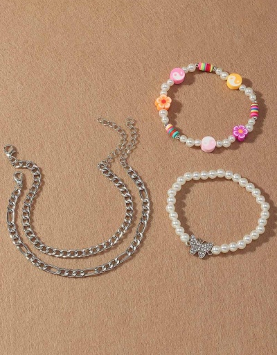 Replica Lovely Faux-Pearl Flower Butterfly Bracelet Set #794701 $8.27 USD for Wholesale