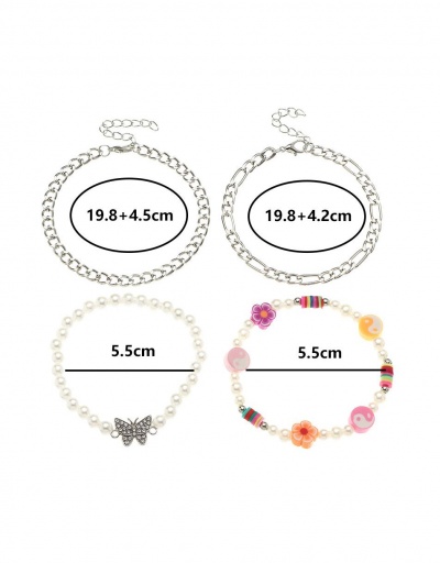 Replica Lovely Faux-Pearl Flower Butterfly Bracelet Set #794701 $8.27 USD for Wholesale