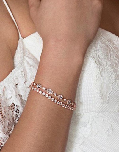 Replica Simple Zircon Wedding Dress Accessories Bridal Bracelet #794702 $17.45 USD for Wholesale