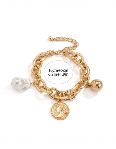 Replica Chic Faux-Pearl Round Hollow Out Bracelet #794708 $6.44 USD for Wholesale