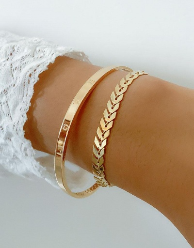 Replica Modern Solid Simple LOVE Two Piece Bracelet Set #794712 $5.94 USD for Wholesale