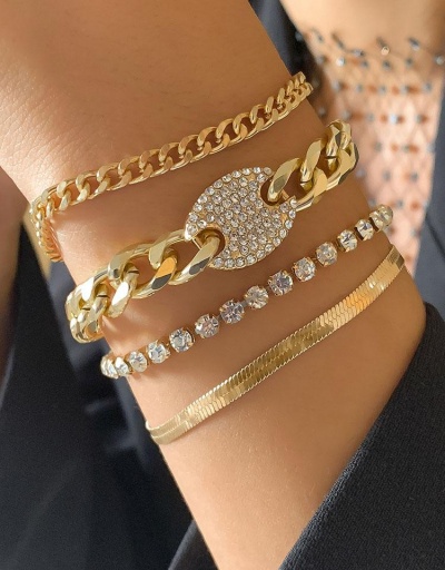 Replica Designed Rhinestone Hollow Out 4-Piece Bracelets #794714 $8.14 USD for Wholesale