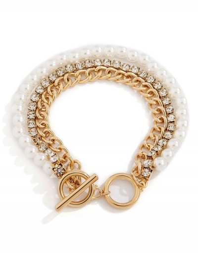 Replica Chic Faux-Pearl Multiple Layer Bracelets #794715 $6.44 USD for Wholesale