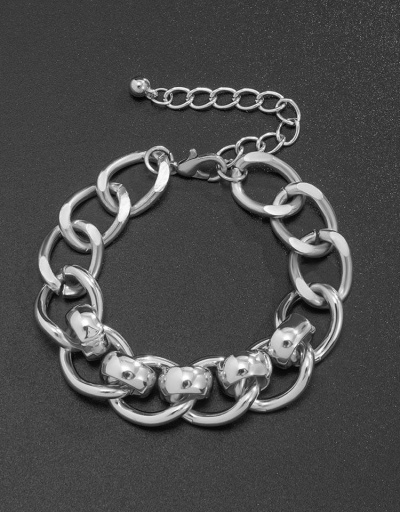 Replica Simple Versatile Solid Hollow Out Bracelet #794717 $7.08 USD for Wholesale