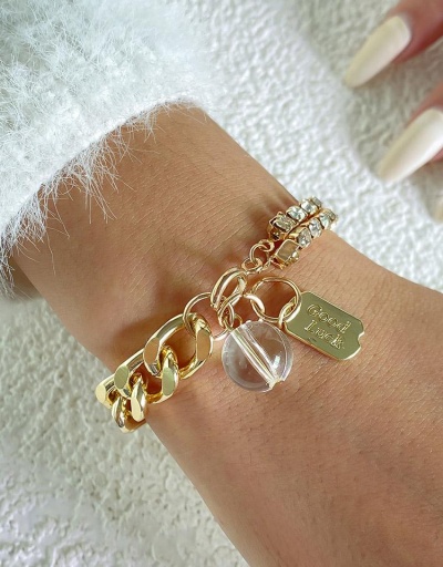 Alloy Acrylic Transparent Ball Letter Hollow Out Bracelet  #794719 $6.21 USD, Wholesale Fashion Bracelet