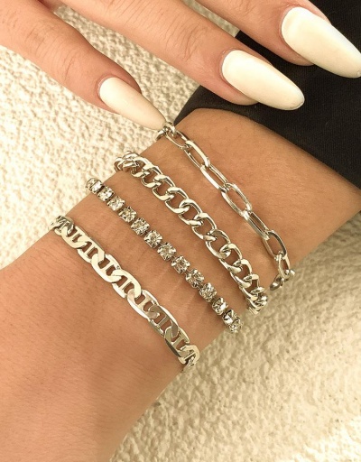 Hip Hop Hollow Out Four-Piece Bracelet #794721 $6.80 USD, Wholesale Fashion Bracelet