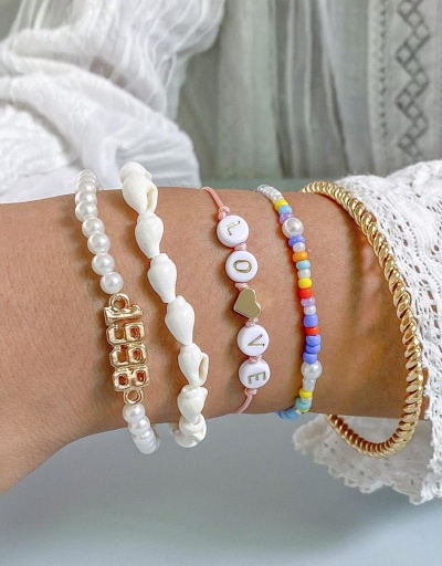 Replica Mix-Match Letter Number Shell Heart Bracelet Set #794723 $7.45 USD for Wholesale