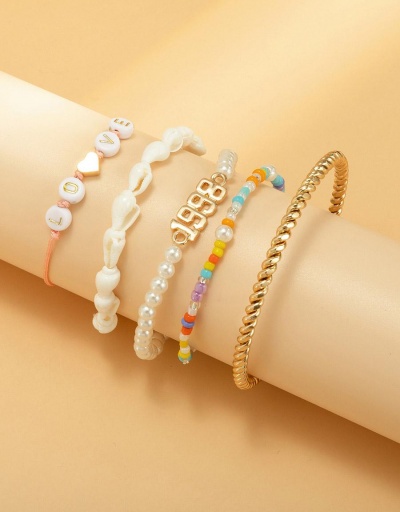 Replica Mix-Match Letter Number Shell Heart Bracelet Set #794723 $7.45 USD for Wholesale