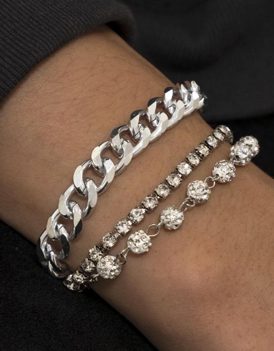 Replica Characteristic Rhinestone Hip Hop Bracelet Set #794726 $9.02 USD for Wholesale