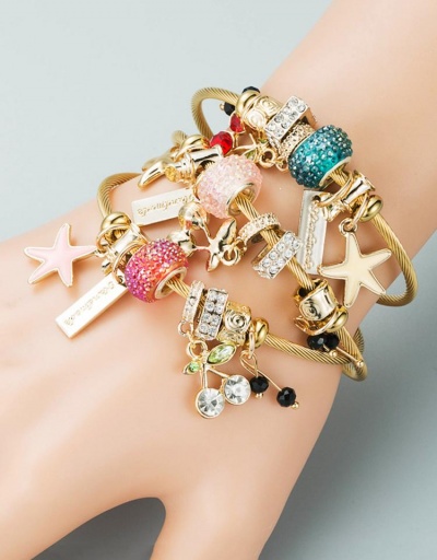 All-Match Starfish Cherry Rhinestone Geometry Bracelet #794728 $10.45 USD, Wholesale Fashion Bracelet