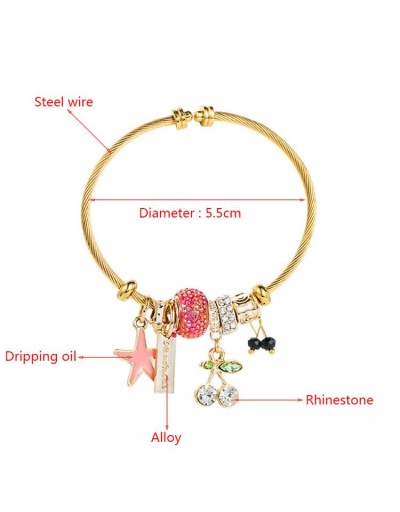 Replica All-Match Starfish Cherry Rhinestone Geometry Bracelet #794728 $10.45 USD for Wholesale