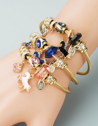 Sweet Easy Matching Unicorn Heart Bracelet #794729 $11.42 USD, Wholesale Fashion Bracelet